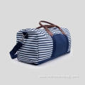 Blue Striped Canvas Travel Bag